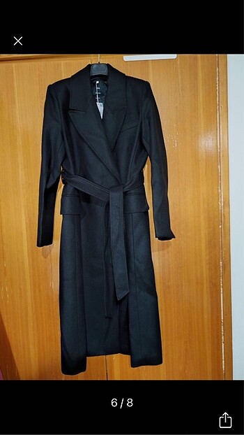 Etiketli mango yün palto - Görsel 3