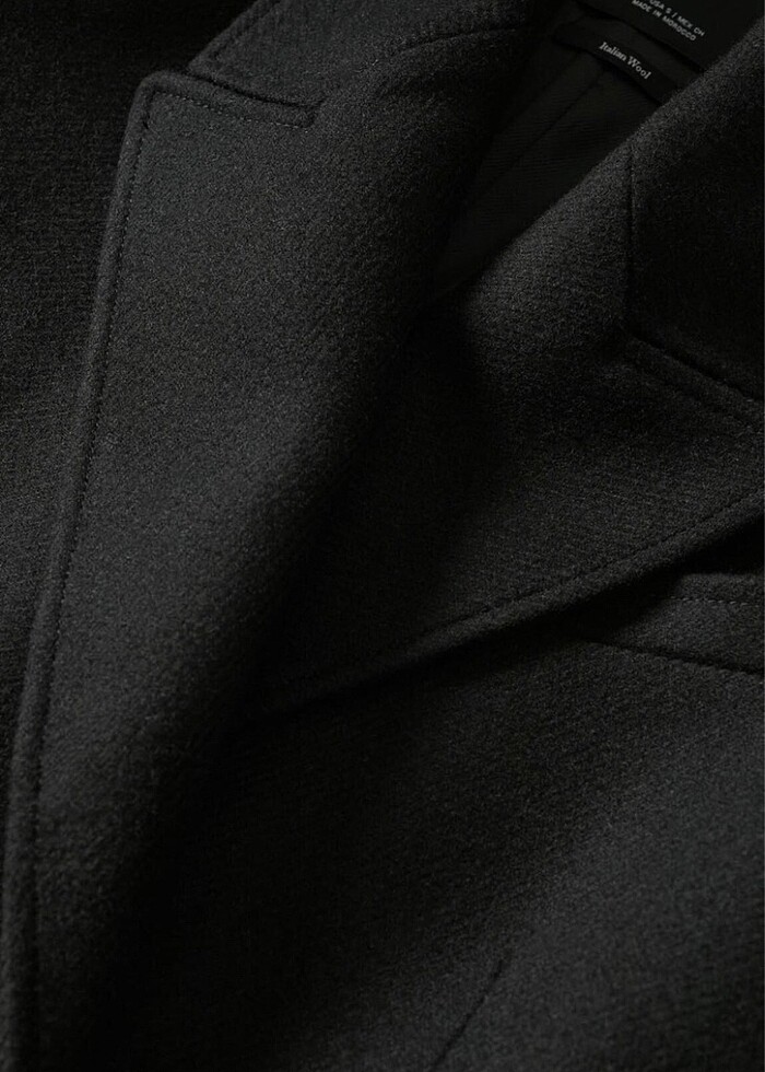 Etiketli mango yün palto - Görsel 5