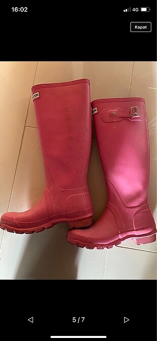 37 Beden Pembe Hunter Yağmur Çizmesi