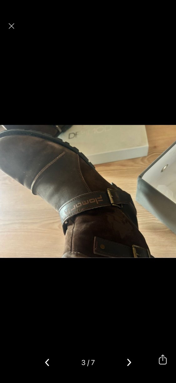 Kahverengi Deri Tokalı erkek bot 43 numara - Görsel 3