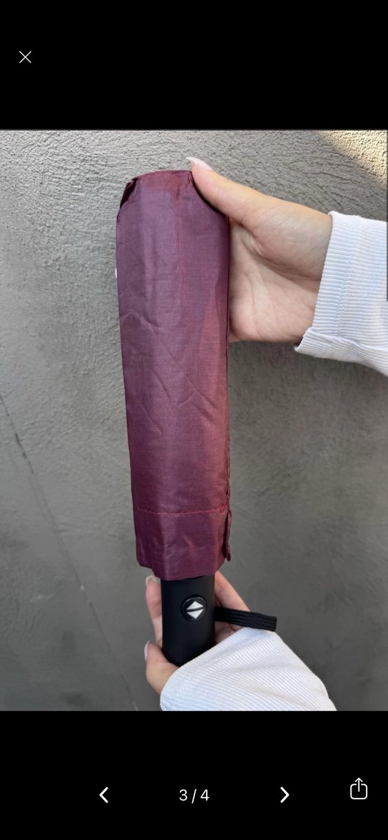 Bordo Pilili Kadın Şemsiye - Görsel 2