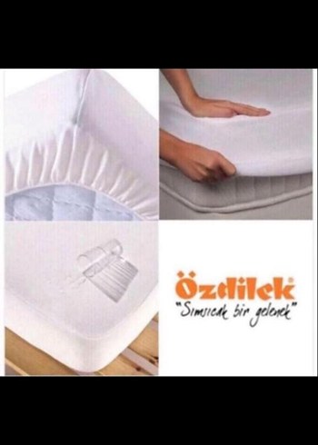 Özdilek 160x200 Beyaz Baskılı Yatak Koruyucu - Görsel 2