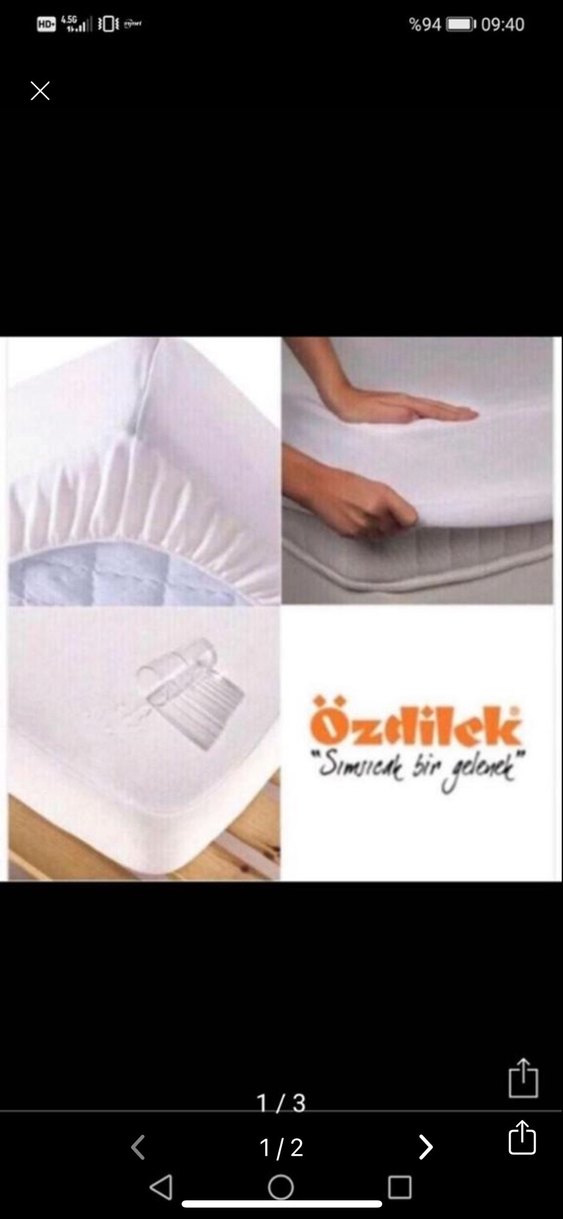 Özdilek 160x200 Beyaz Baskılı Yatak Koruyucu - Görsel 2