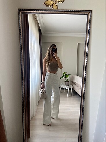 Maje MAJE İŞLEMELİ BEYAZ JEAN
