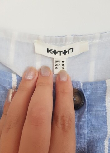 40 Beden mavi Renk Koton elbise