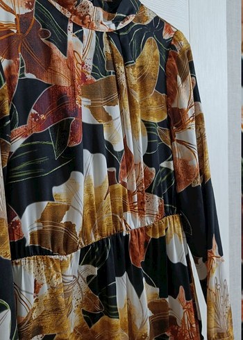 Çiçek Desenli Bohem Uzun Elbise - Görsel 2