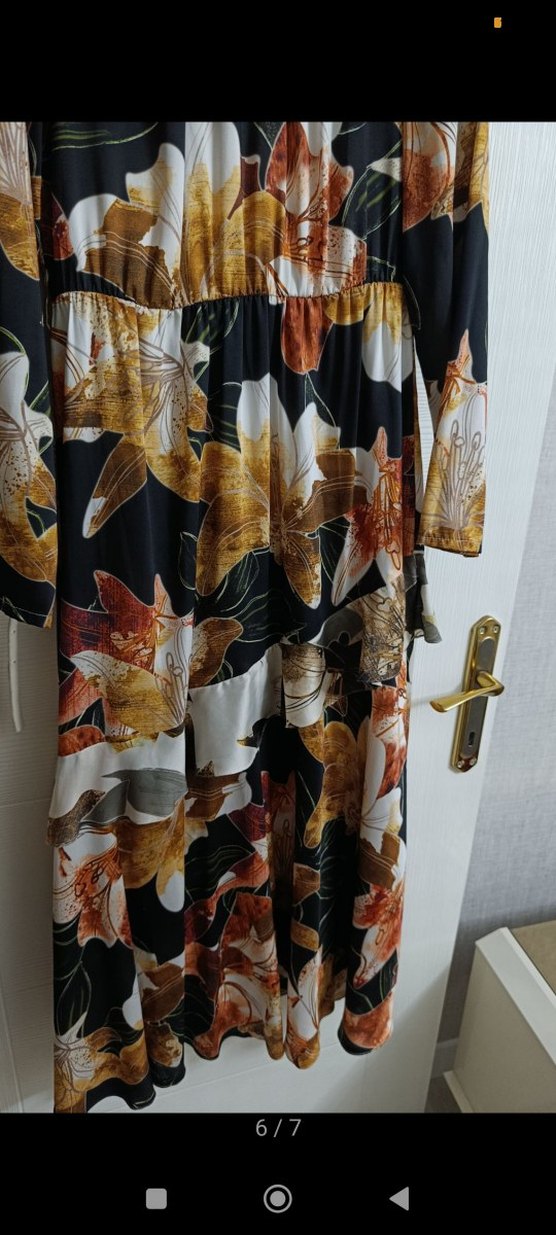 Çiçek Desenli Bohem Uzun Elbise - Görsel 4