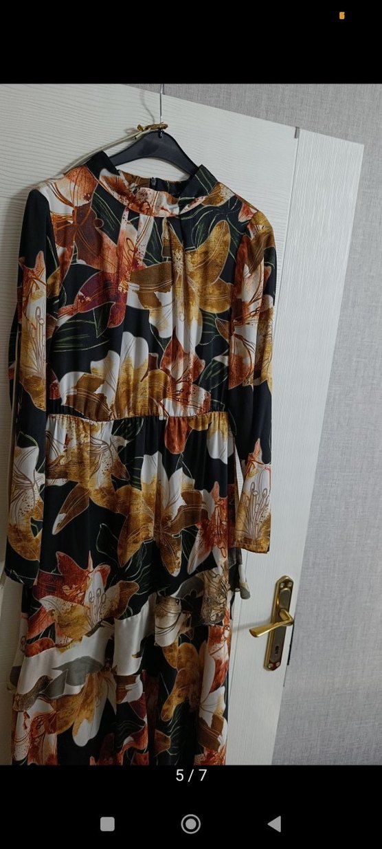 Çiçek Desenli Bohem Uzun Elbise - Görsel 5