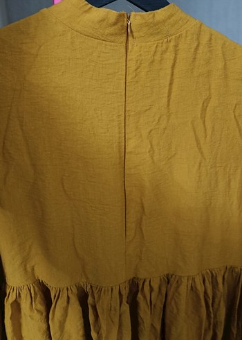 Sarı Uzun Kollu Bohem Kadın elbise - Görsel 5