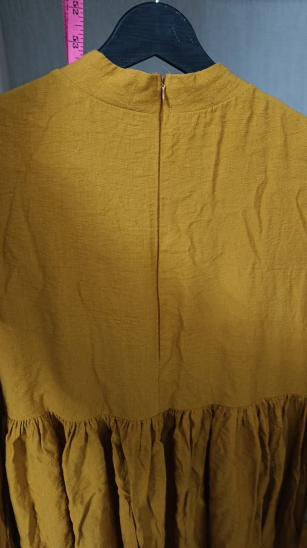 Sarı Uzun Kollu Bohem Kadın elbise - Görsel 5