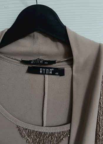 pudra Uzun Kollu yelekli elbise - Görsel 5