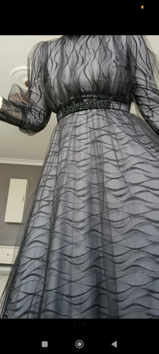 Uzun Siyah Abiye Elbise - Görsel 3