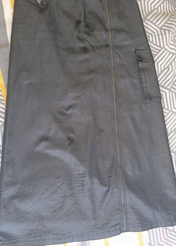 Siyah Fermuarlı Kadın Denim Etek - Görsel 6