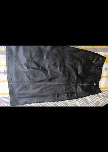 Siyah Fermuarlı Kadın Denim Etek - Görsel 3