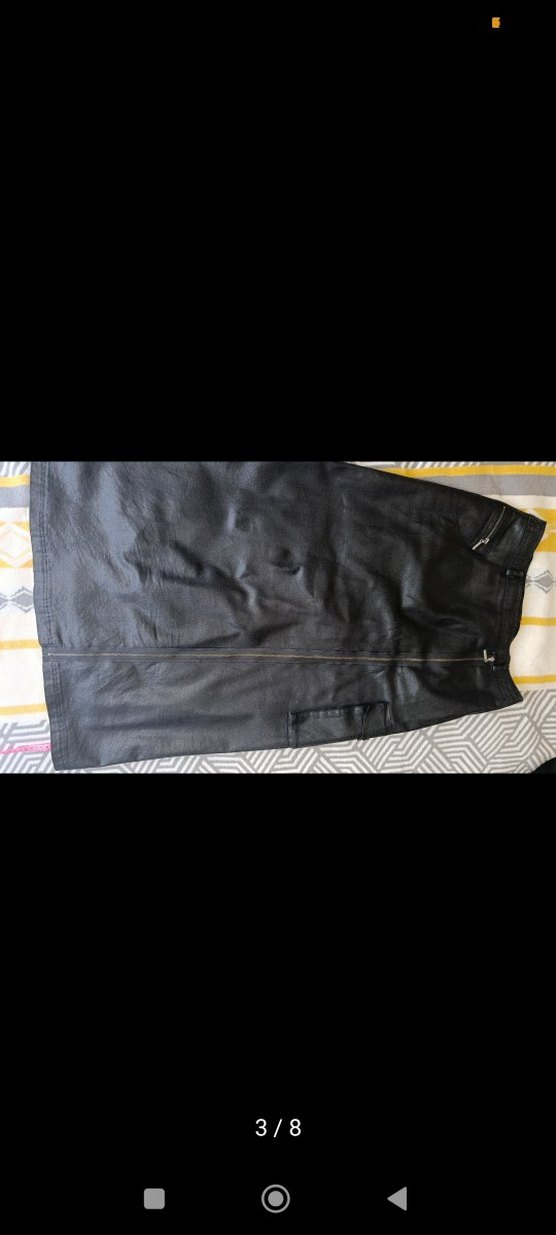 Siyah Fermuarlı Kadın Denim Etek - Görsel 3