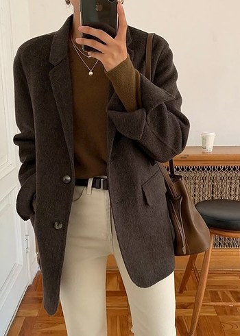 Zara Kahverengi Yün Blazer