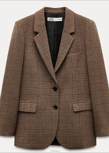 Zara Kahverengi Yunlu Blazer Ceket