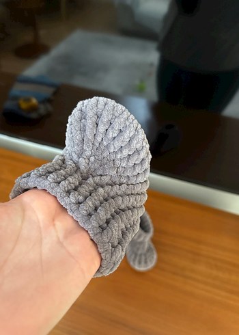 Gri Örgü Bebek Patik - Görsel 9