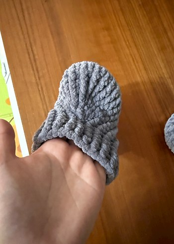 Gri Örgü Bebek Patik - Görsel 8