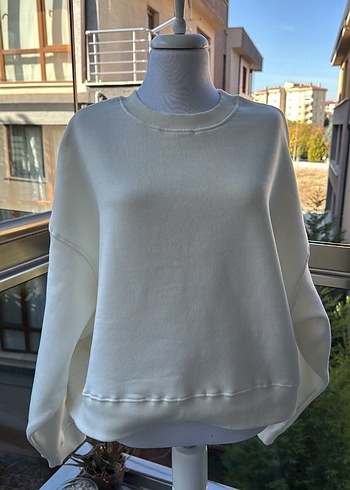 l Beden Beyaz Kadın Salaş Sweatshirt Zara