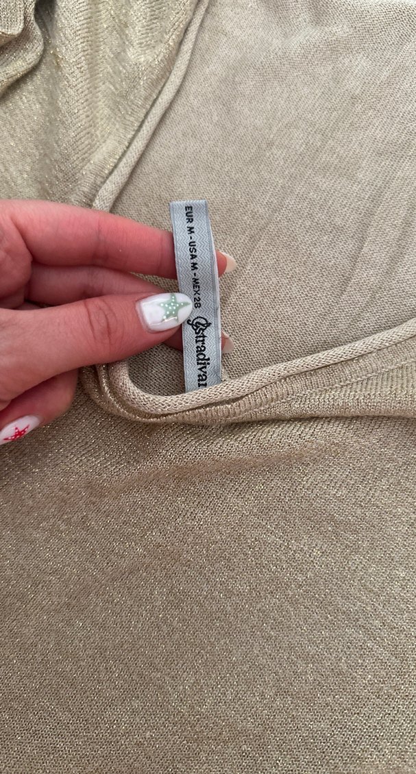 Bej Kadın Keten Uzun Kollu Basic Kazak - Görsel 3