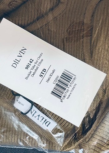 Dilvin Haki Midi Triko Elbise