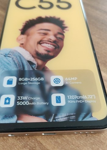 Maket telefon Realme C55 Android Telefon 8GB RAM 256GB - Görsel 2