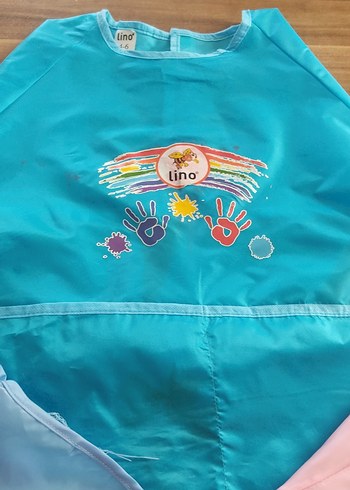 Pembe Baskı çocuk boyama Önlüğü - Görsel 5