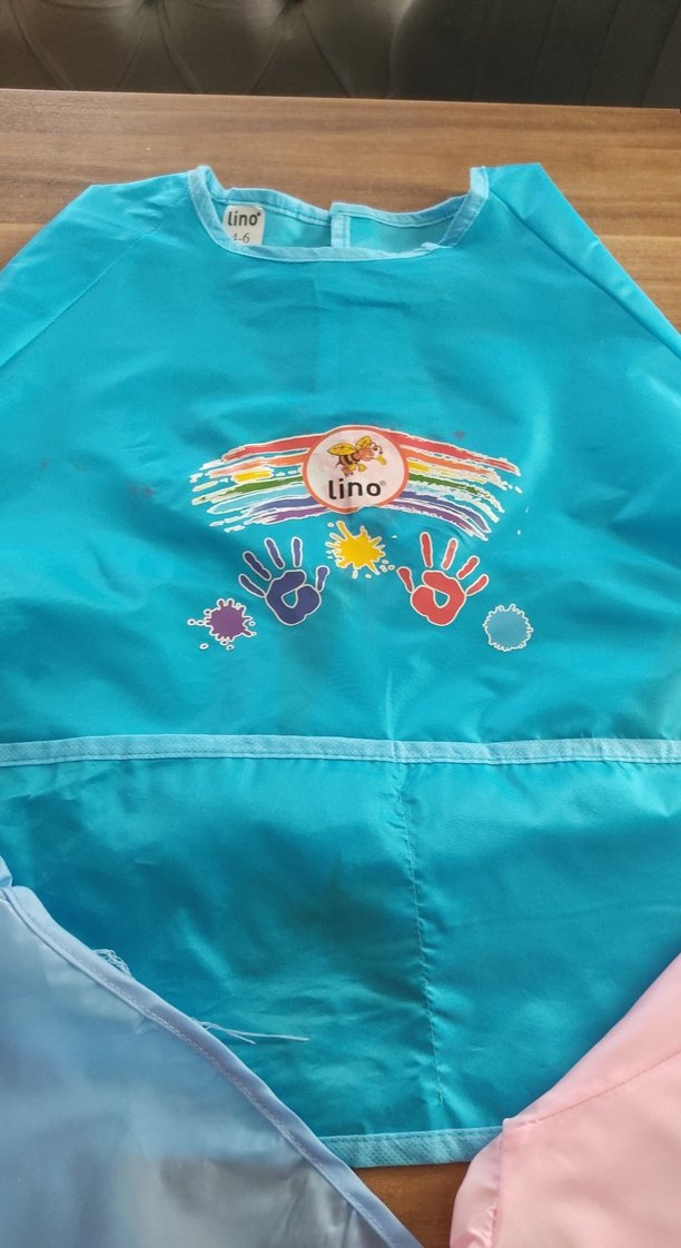 Pembe Baskı çocuk boyama Önlüğü - Görsel 5