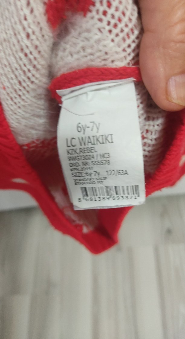 Kız Çocuk Kırmızı Nakışlı Triko Kazak - Görsel 4