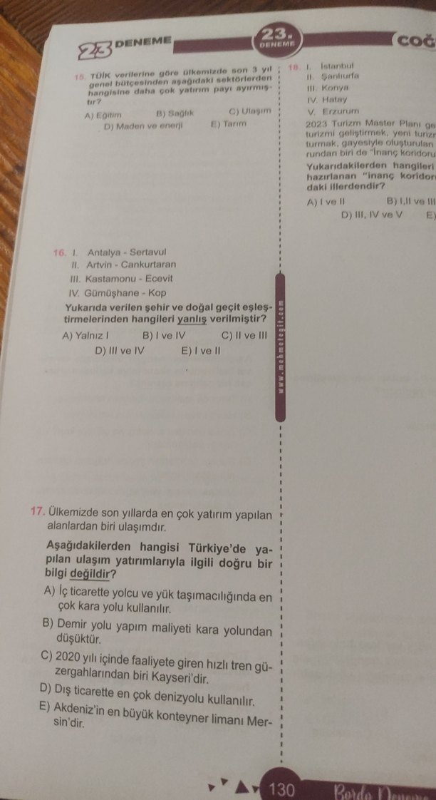 Mehmet Eğit Coğrafya 23 Deneme Sınavı Kitabı - Görsel 4