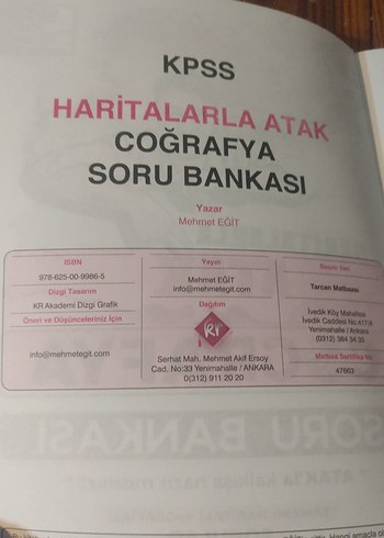 Haritalarla Atak Coğrafya Soru Bankası KPSS - Görsel 6