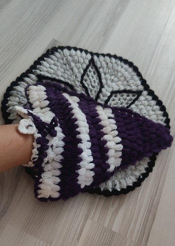 Mor ve siyah banyo lifi - Görsel 4