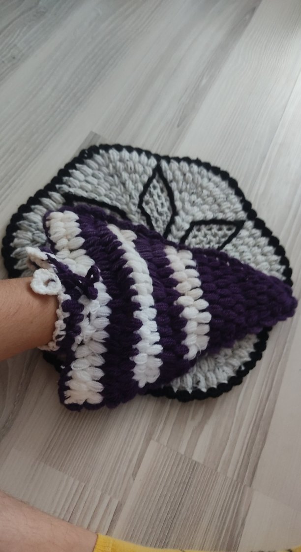 Mor ve siyah banyo lifi - Görsel 4