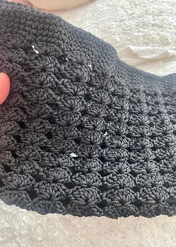 Siyah Örgü Kadın çanta - Görsel 3