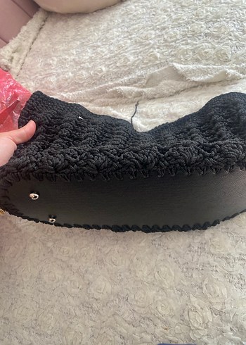 Siyah Örgü Kadın çanta - Görsel 2