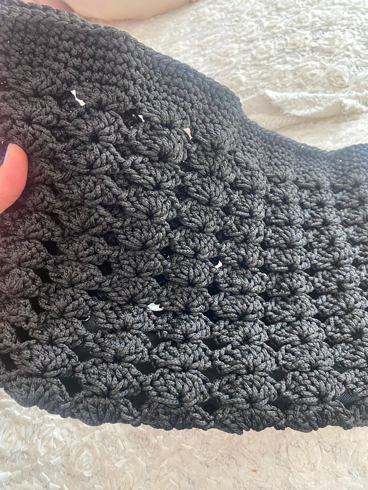 Siyah Örgü Kadın çanta - Görsel 3