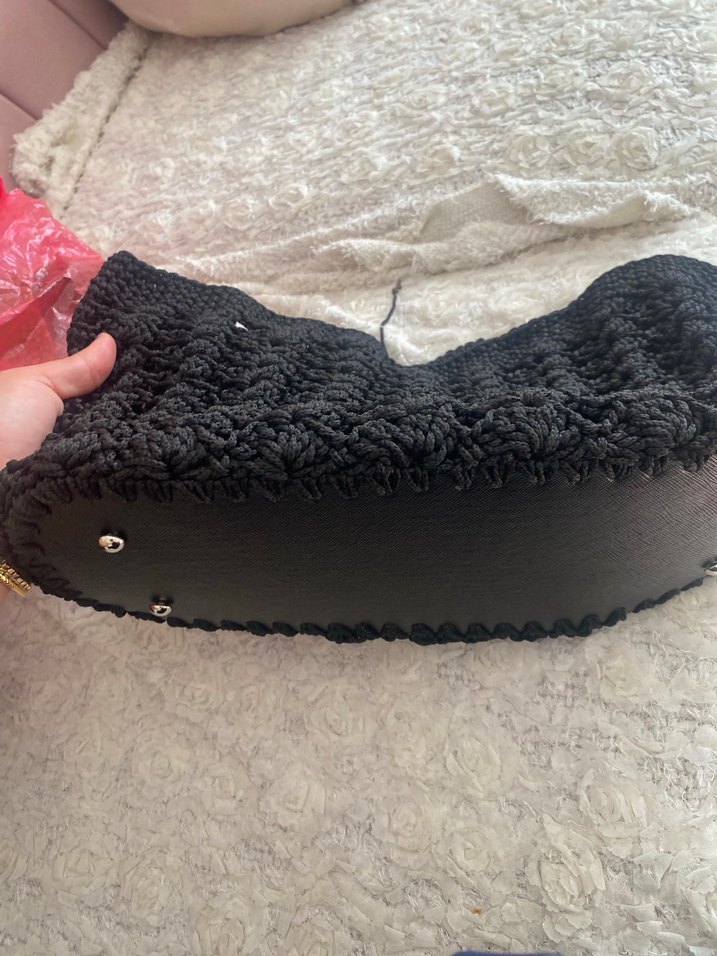 Siyah Örgü Kadın çanta - Görsel 2