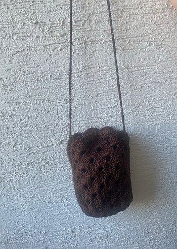 Örgü Kahverengi Kadın Çapraz Çanta - Görsel 7