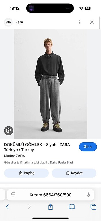 Zara erkek gömlek