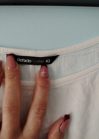 Beyaz Keten Midi Elbise - Görsel 4