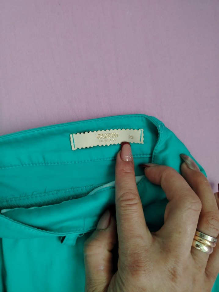 Turkuaz Kadın Kumaş Spor Pantolon - Görsel 3