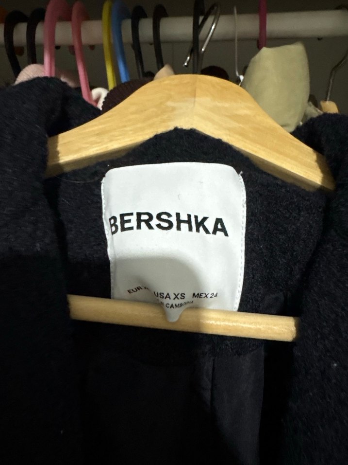 Siyah Çift Düğmeli Uzun Kaban - Görsel 3