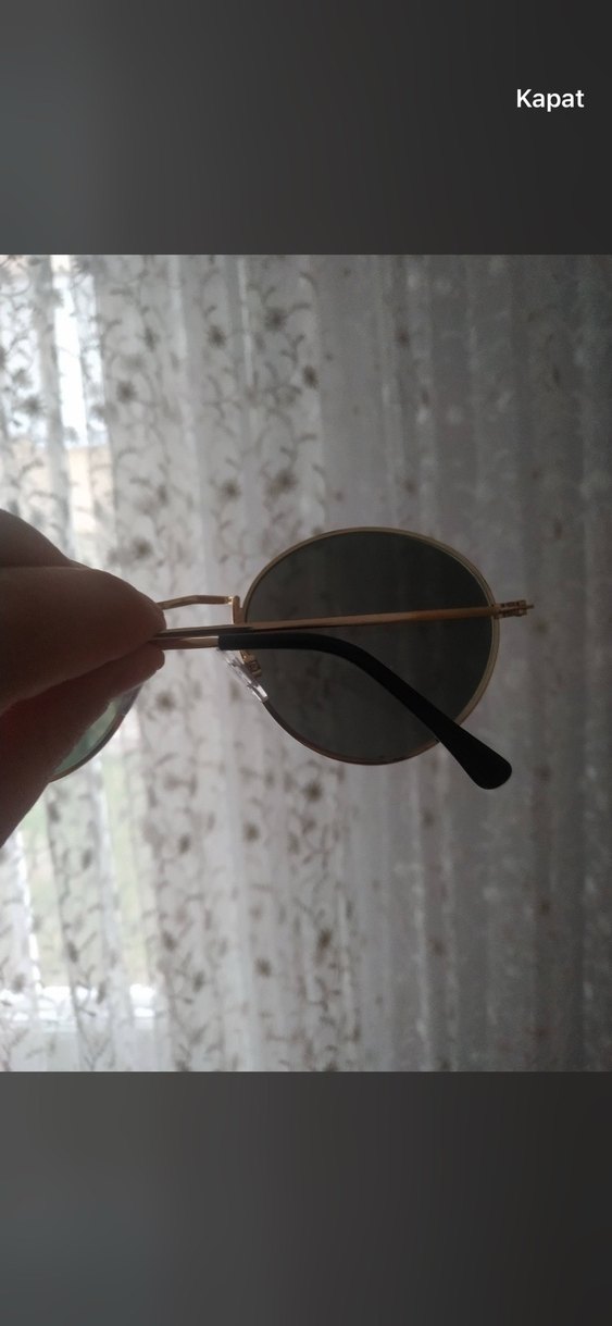 Parlak Altın Renk Yuvarlak Kadın Güneş Gözlüğü - Görsel 2