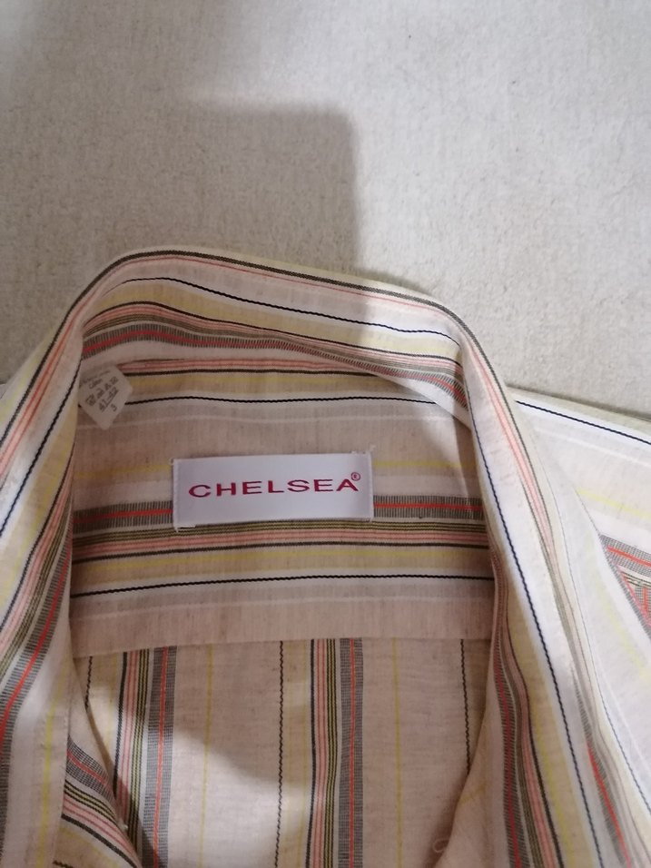 Bej Çizgili Kısa Kollu Gömlek - Görsel 2