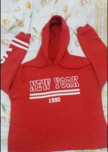 Kırmızı Baskılı Kadın Sweatshirt - Görsel 2