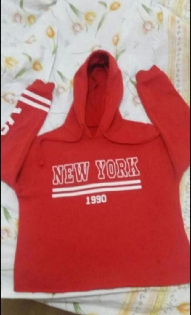 Kırmızı Baskılı Kadın Sweatshirt - Görsel 2