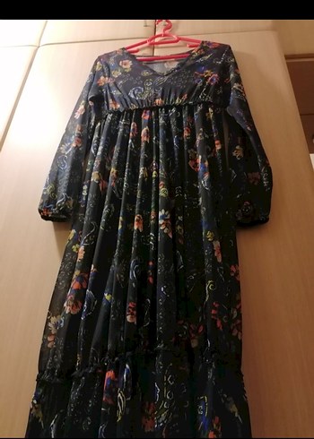 Çiçek Desenli Uzun Bohem Elbise - Görsel 2