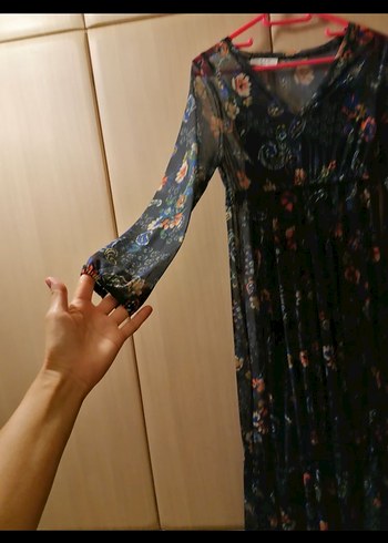 Çiçek Desenli Uzun Bohem Elbise - Görsel 4