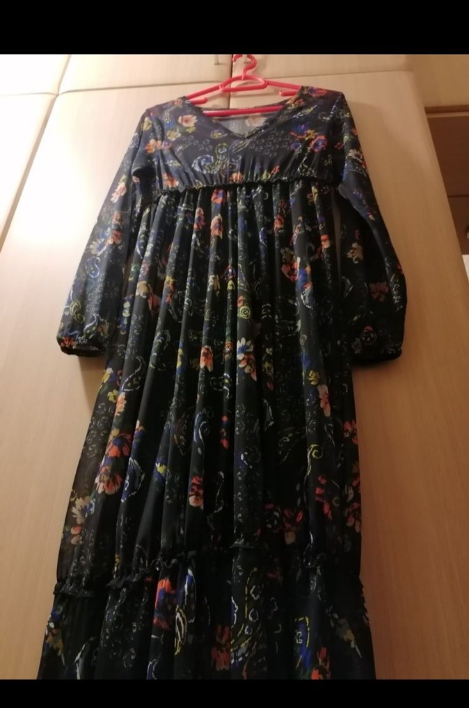 Çiçek Desenli Uzun Bohem Elbise - Görsel 2